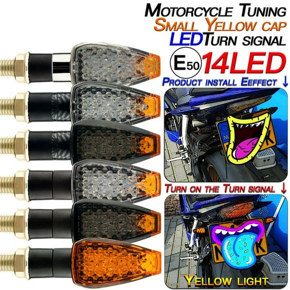 2PCS Universal 12V Motorcycle LED Turn Signals Long Short Turn Signal Indicator Lights Rear Blinker Indicator Tail Light