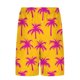 thumbnail image 3 of Ceisia Men's 2-in-1 Swim Trunks Yellow with Magenta Palm Tree Print Quick-Dry Beach Shorts with Compression Liner Gifts, 3 of 6