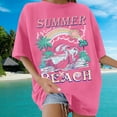thumbnail image 2 of Women Tops Summer Short Sleeve Letter Graphic Oversize Loose Fashion Y2K Clothes 2026 Hot Pink XL, 2 of 4