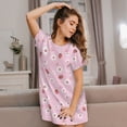 thumbnail image 3 of Sikiie Hand Drawn Strawberry Print Women's Short-sleeved Nightdress, Round Neck Pullover Nightdress Pajamas Summer Home Wear, 3 of 6
