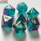 thumbnail image 2 of Dados poliédricos de doble color para juegos de mesa, Kit de dados digitales con fuente dorada para TRPG, RPG, D20, D12, D10, D8, D6, D4, 7 piezas, nuevo, 2 of 4