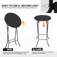 thumbnail image 3 of Ktaxon 23.5" Round  Folding Bar Table, High Top HDPE Matrial Table for Indoor Outdoor Party Restaurants Wedding Commercial Event, Black, 3 of 8