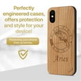 thumbnail image 2 of Case Yard Wooden Case Outside Soft TPU Silicone, Slim Fit Shockproof Wood Protective Phone Cover for Girls Boys Men and Women, Supports Wireless Charging Aries Sign Design case for iPhone-XS-Max, 2 of 7