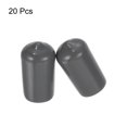 thumbnail image 2 of 20pcs Rubber End Caps 12mm(1/2") ID Vinyl PVC Round Tube Bolt Cap Cover Screw Thread Protectors Dark Grey, 2 of 5