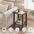 thumbnail image 4 of Ayaya Set of 2 Solid Wood 2-Tier Side Table, Vintage Indoor End Table for Living Room Bedroom Home Office, Dark Brown, 4 of 7
