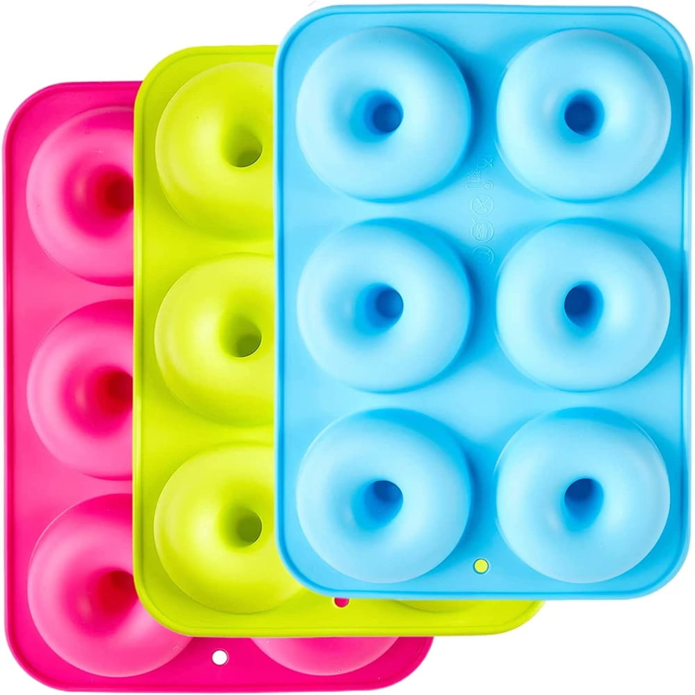 PEACNNG Silicone Donut Moulds,3 Pack Silicon Doughnut Mould,Large Non