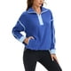 thumbnail image 4 of Sudadera recortada para mujer ATHLECHIC con media cremallera, forro polar, chaqueta oversized con bolsillos XL azul, 4 of 5