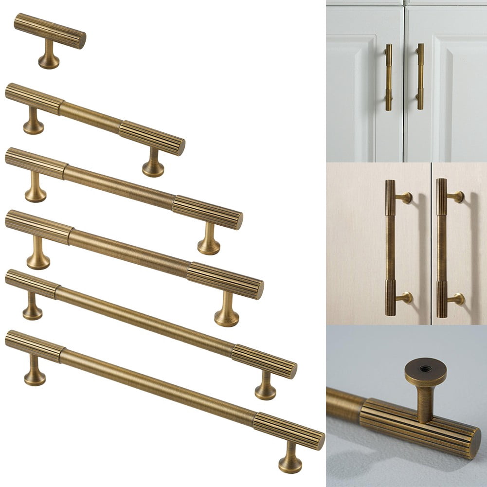 yaaqii Brass Handle Exposed Antique Brass Furniture Handle Drawer Cabinet Door Handle