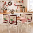 thumbnail image 2 of Merry Christmas Winter Chair Covers Set of 4 Red Truck Red Plaid Xmas Linen Chair Back Covers Stretch Removable Washable Slipcovers Protector for Dining Room Kitchen Party Decor, 2 of 5