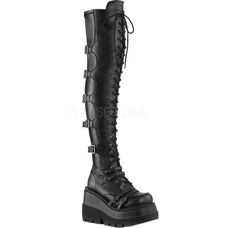 

Women s Demonia Shaker 350 Over The Knee Platform Boot