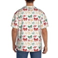 thumbnail image 3 of Lsque Retro bows Print Men's Cuban Collar Short Sleeve Shirt Summer Beachwear Casual Button Down Fashionable Vacation Leisure Shirt-X-Large, 3 of 5
