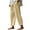 Khaki, variant on Staron Women's Linen Pants Solid Plus Size Casual Summer Drawstring High Waist Cotton Linen Trousers Straight Beach Wide Leg Lounge Trousers