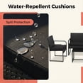 thumbnail image 6 of Patio Furniture Set Lofka 4 Pieces Outdoor Wicker Conversation Set with Tempered Glass Table, Modern Rattan for Balcony/Porch/Poolside, Black Cushion, 6 of 11