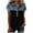 Black, variant on Women's Denim Patchwork T-Shirt Trendy Cap Sleeve Tops Lapel Collar Henley Button Blouses