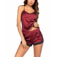 thumbnail image 4 of Ekouaer Satin Pajamas Women Lace Sleepwear Lingerie Cami Shorts Set Nightwear, 4 of 6