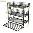 thumbnail image 2 of YDSM Metal Twin Size Triple Bunk Bed With Trundle, Black, 2 of 7