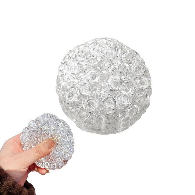 Crunchy Sand Squishies Balls,Textured Memory Gel Soft Fidget Toys,Moldable Crunchy Squeeze Toys,Handmade Pressure Stress Reliever Balls with Noisy Sound for Hands