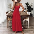 thumbnail image 6 of FRSASU Summer Dresses for Women Sleeveless High Waist Flowy Boho Maxi Dress Beach Vacation Long Sundress Red, 6 of 8