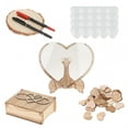 thumbnail image 3 of veasfak Guest Book Wedding with Wooden Hearts Unique Wedding Guest Book Frame with heart, 3 of 9