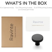 Ravinte 10 Pack Drawer Pulls 1-1/4 Inch Kitchen Cabinet Knobs Solid Round Dresser Drawer Knobs Matte Black Dresser Knobs Drawer Knobs Simple Cabinet Hardware For Cupboard Drawer Pulls