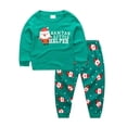 thumbnail image 2 of Conjunto de pijamas para bebés y niños, ropa de algodón supercálida, camiseta, pantalones a rayas, 2 piezas, novedad, navidad, 2 of 4