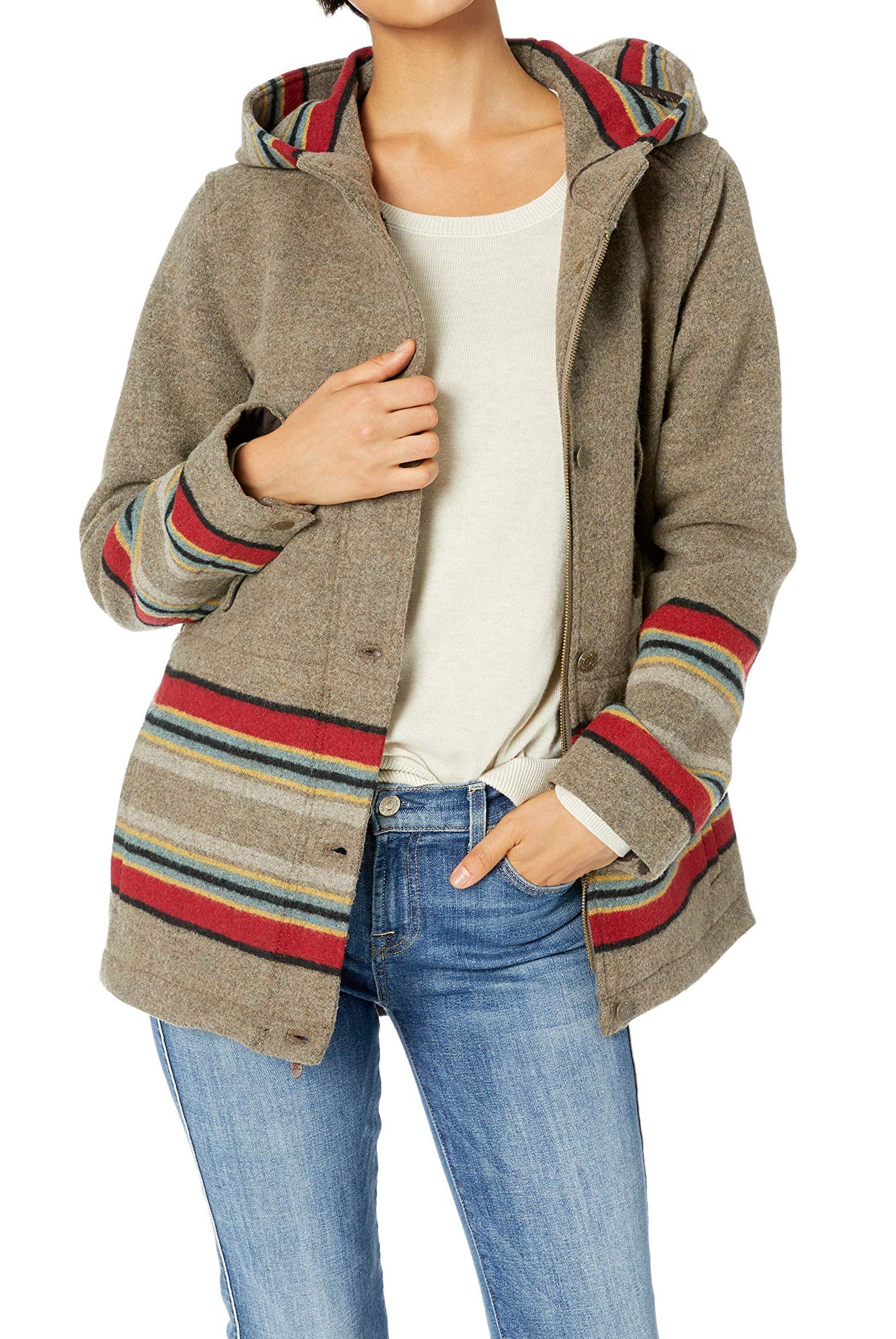 Pendleton - Womens Jacket Large Yakima Stripe Hooded Parka L - Walmart ...