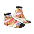 thumbnail image 3 of Bingfone Flowers And Birds Watercolor Design Patterned Men'S Women'S Casual Cotton Socks, 3 of 9