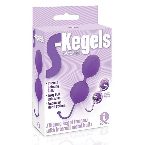 Icon Brands Silicone Kegel Balls, Purple, 1 Piece
