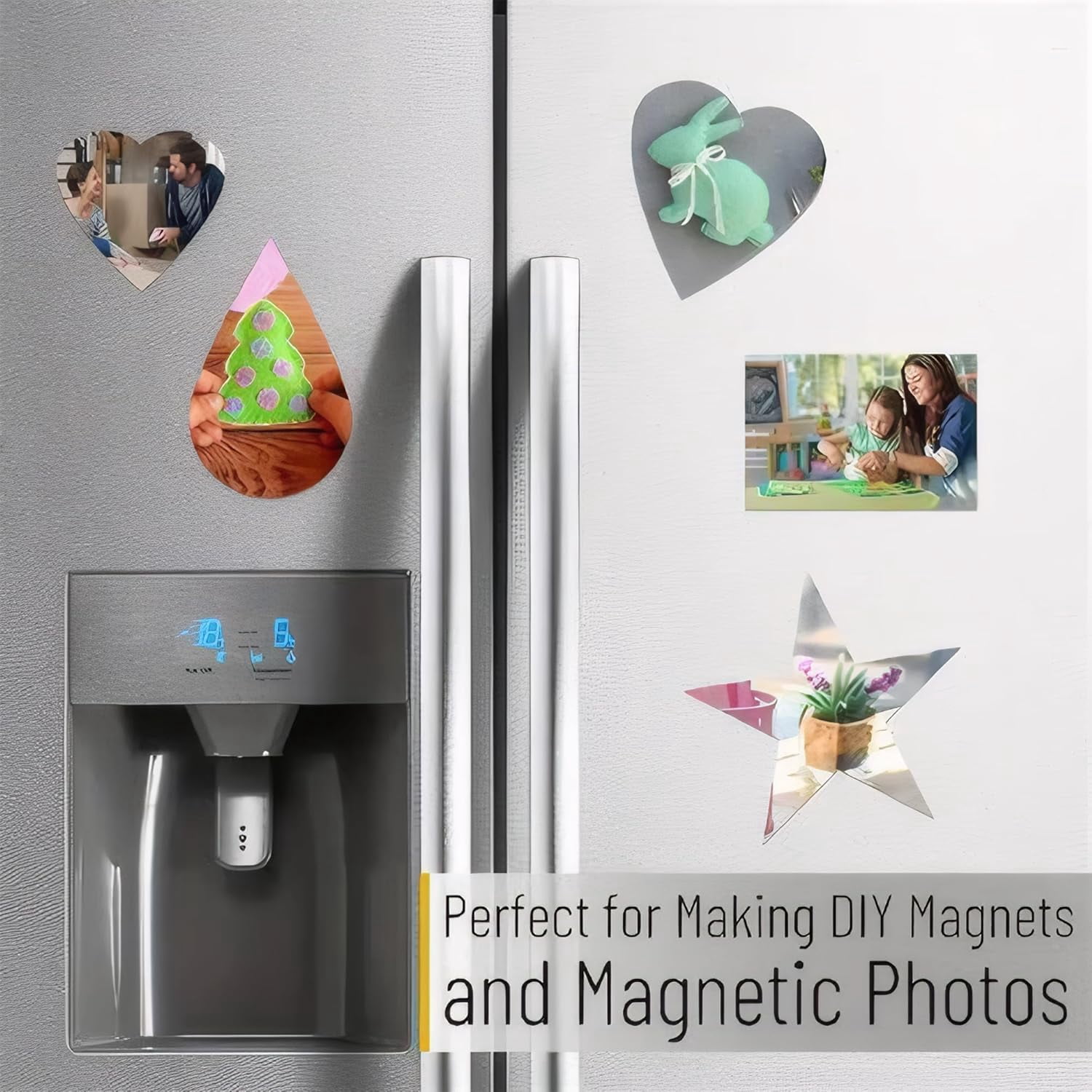 6PCS Magnetic Sheets with Adhesive:Strong Magnets with Adhesive Backing,Magnetic Paper for Crafting and Cutting,Magnetic Sheets for DIY Photo Stickers and Refrigerator Magnets, 8.5 × 11 Inch