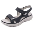 thumbnail image 3 of Summer Leather Sandals for Women Sporty Wedge Lightweight Velcro Plus Size Slippers for Women, 3 of 6