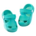 thumbnail image 5 of Hessimy Kids Slides Teens Non-Slip Cushioned Thick Sole Slippers Open-Toe Sandals Solid Color Letter Prnted Home Beach Pool Shower Shoes orthopedic slippers kids(Mint Green,7), 5 of 5