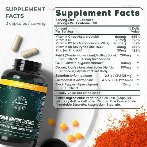 Primal Harvest Primal Immune Defense 2 Pack: 120 Capsules