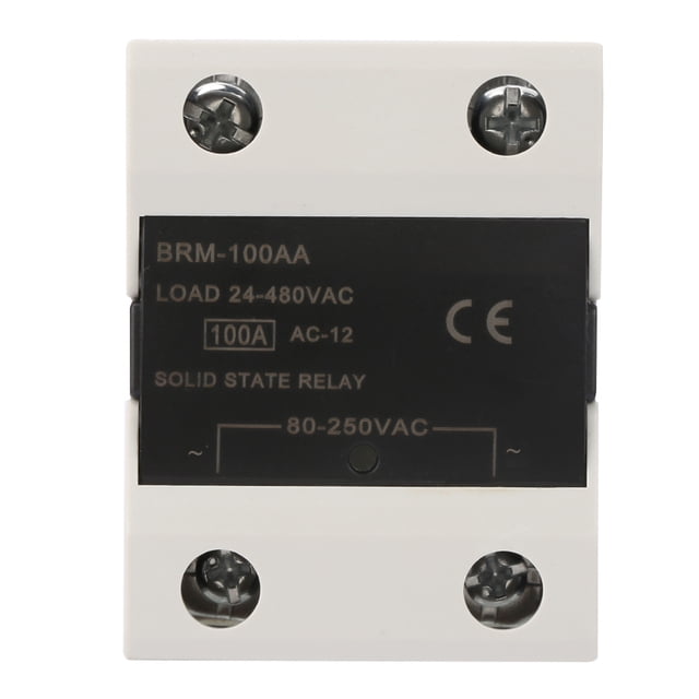 Relé de estado sólido, 60AA/80AA/100AA/120AA SSR Módulo de relé de estado sólido 24-480VAC Compatible con circuitos integrados como TTL y HTL CMOS(BRM-100AA)