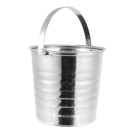 

1pc Ice Bucket Stainless Steel Ice Cooler Bar Ice Chiller with Ice Tong (Silver)