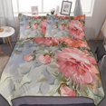 thumbnail image 1 of HAHDAXIA Oil Flower Bedding Solid Comforter Set for All Seasons,3 Pieces(1 Comforter+2 Pillowcases),Soft Microfiber Bedding Set Queen(90"x90"), 1 of 7