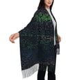 thumbnail image 3 of Women's Fashion Tassel Scarf, Square Mosaic Long Shawl, Lightweight and Warm, 3 of 9