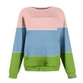 thumbnail image 5 of Ahdbta Women's Crewneck Sweatshirts Casual Long Sleeve Loose Fitted Shirts Trendy Fall Color Block Pullover Tops with Pockets, 5 of 5
