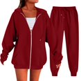 thumbnail image 6 of Women's Two Piece Athletic Set Zipper Front Hoodie And Elastic Waist Joggers Breathable Fabric Comfortable Wear, 6 of 9