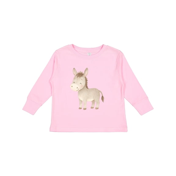 Inktastic Cute Little Donkey Boys or Girls Long Sleeve Toddler T-Shirt