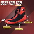 thumbnail image 4 of Professional Boxing Shoes Breathable Wrestling Shoes, Training Shoe for Adult & Youth Men Women Non Slip Rubber Sole Lightweight Boots (Red & Black, 10), 4 of 6