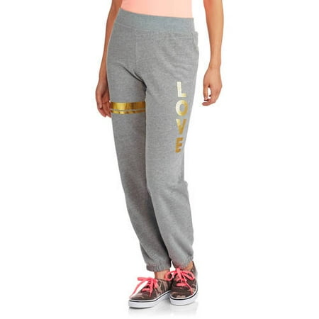 No Boundaries - Juniors' Sueded Fleece Sweatpants with Banded Bottoms - Walmart.com