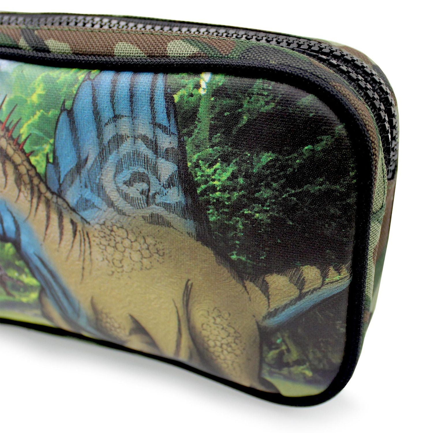 Pen+Gear Dinosaur 2 Zip Pencil Pouch with Spinosaurus and Camo Design