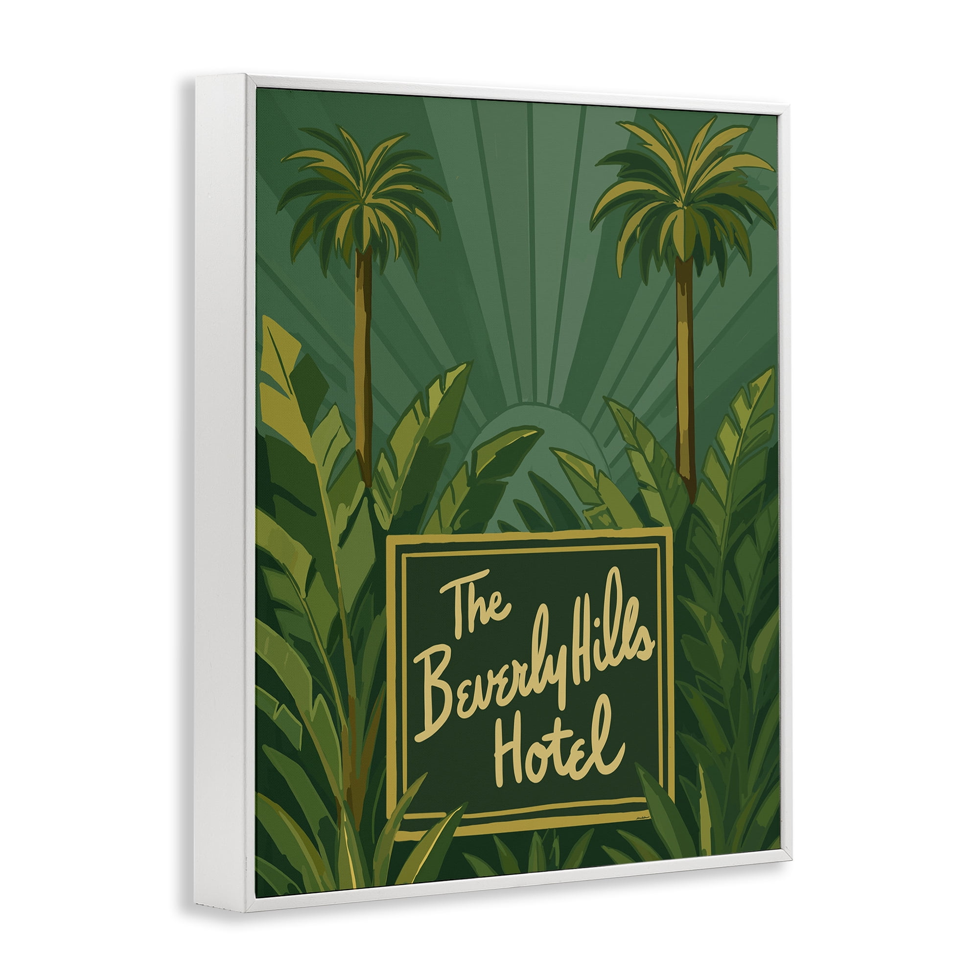 Stupell Industries Retro Beverly Hills Hotel White Framed Giclee Art, design by Amelia Noyes