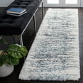 thumbnail image 3 of SAFAVIEH Fontana Danny Abstract Shag Runner Rug, Ivory/Teal, 2'3" x 8', 3 of 8