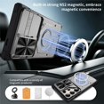 thumbnail image 3 of Military Grade Shockproof Case for Samsung Galaxy S24 Ultra 5G, Built-in N52 Magnetic Ring, Slide Camera Lens Cover, Rugged Heavy Duty Protective Phone Case, 3 of 8