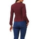 thumbnail image 3 of CHAQUETA DE JEANS PARA MUJER INSPIRADA CHIC, CON BOTONES, HEM PEPLUM, MANGAS LARGAS, CORTA, COLOR BURDEOS, TAMAÑO XS, 3 of 6