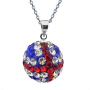 London GB UK British Flag Union Jack Shamballa Beads Necklace Pendant Crystals B8C3