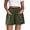 01 Army Green, variant on Lightweight Linen Shorts for Women Summer Loose Elastic Waist Wide Leg Business Casual Shorts with Pockets