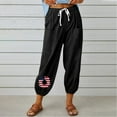 thumbnail image 2 of VEKDONE Womens Linen Long Pants Black XL, 2 of 6