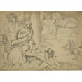 thumbnail image 3 of Otho Cushing 14x11 Black Modern Framed Museum Art Print Titled - The Awakening of Bryanhilde; the Rhine Maidens’ Warning (1908), 3 of 5